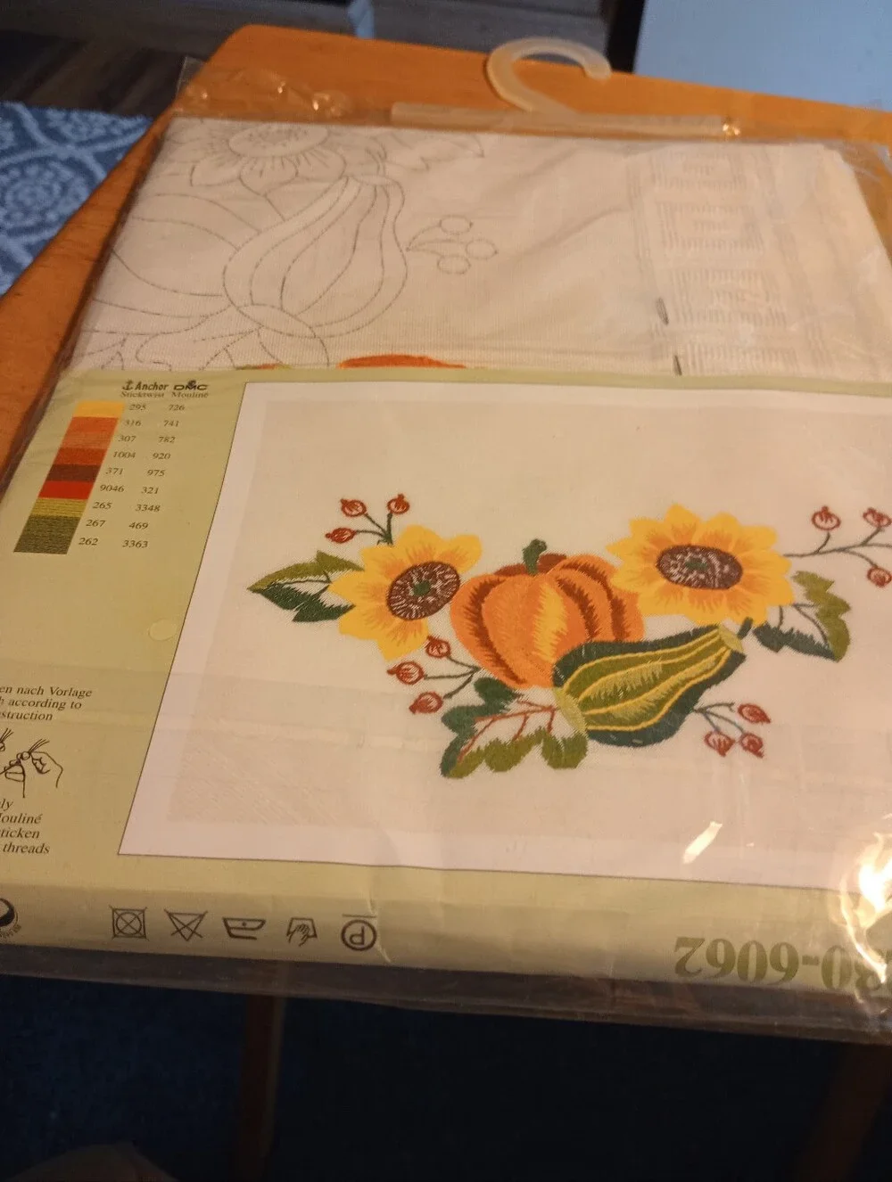 Embroidered Harvest Tablecloth in Cream and Orange - Made in Germany 32